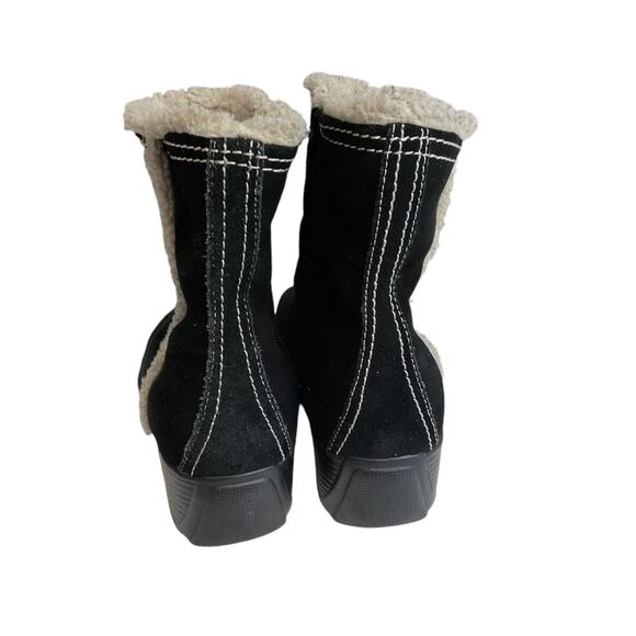 Naturalizer Women's Black Suede Ankle Boots Size 9.5 Fur Side Zip Comfort Warm - Picture 6 of 11
